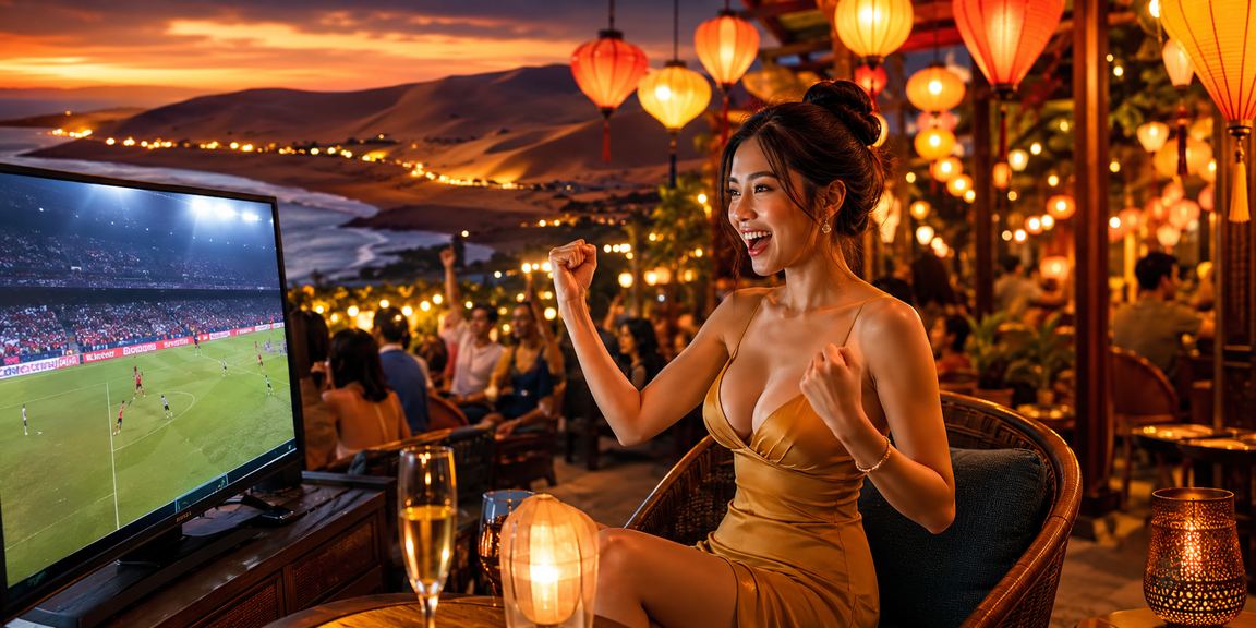 Người hâm mộ thể thao xem và đặt cược bóng đá tại chợ đêm Hội An